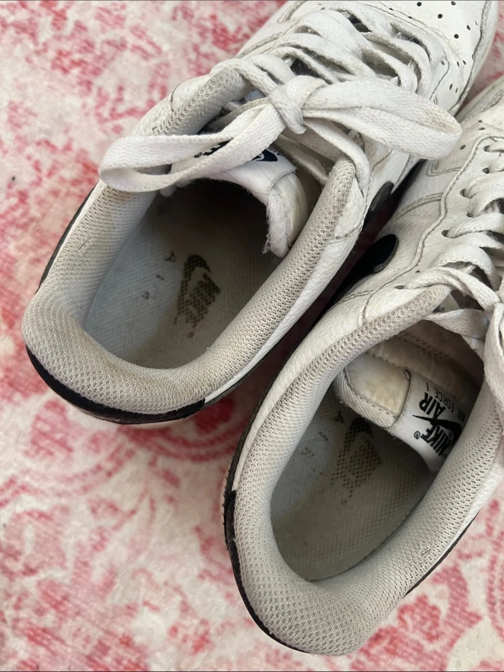 Nike White Sneakers with Black Swoosh — Women’s Low Top
